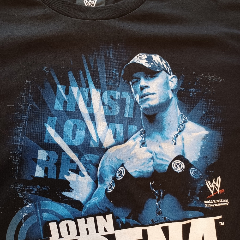 2002 Y2K WWE John Cena "Hustle Loyalty Respect" Black T-Shirt Adult XL Wrestling - Picture 3 of 12